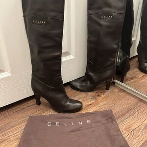 Celine Chocolate Over the Knee Boots